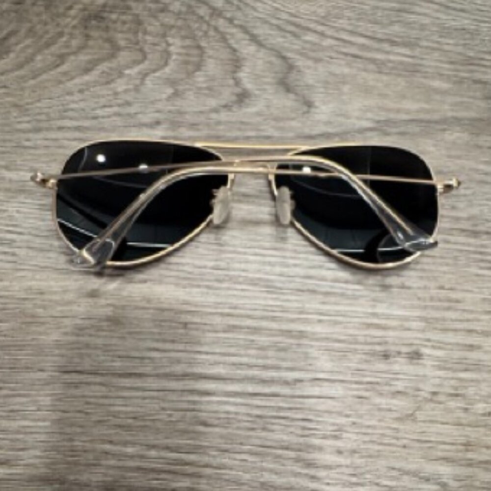 AQS Aviator Sunglasses Blue/Green lenses w Gold Rim - Picture 8 of 9